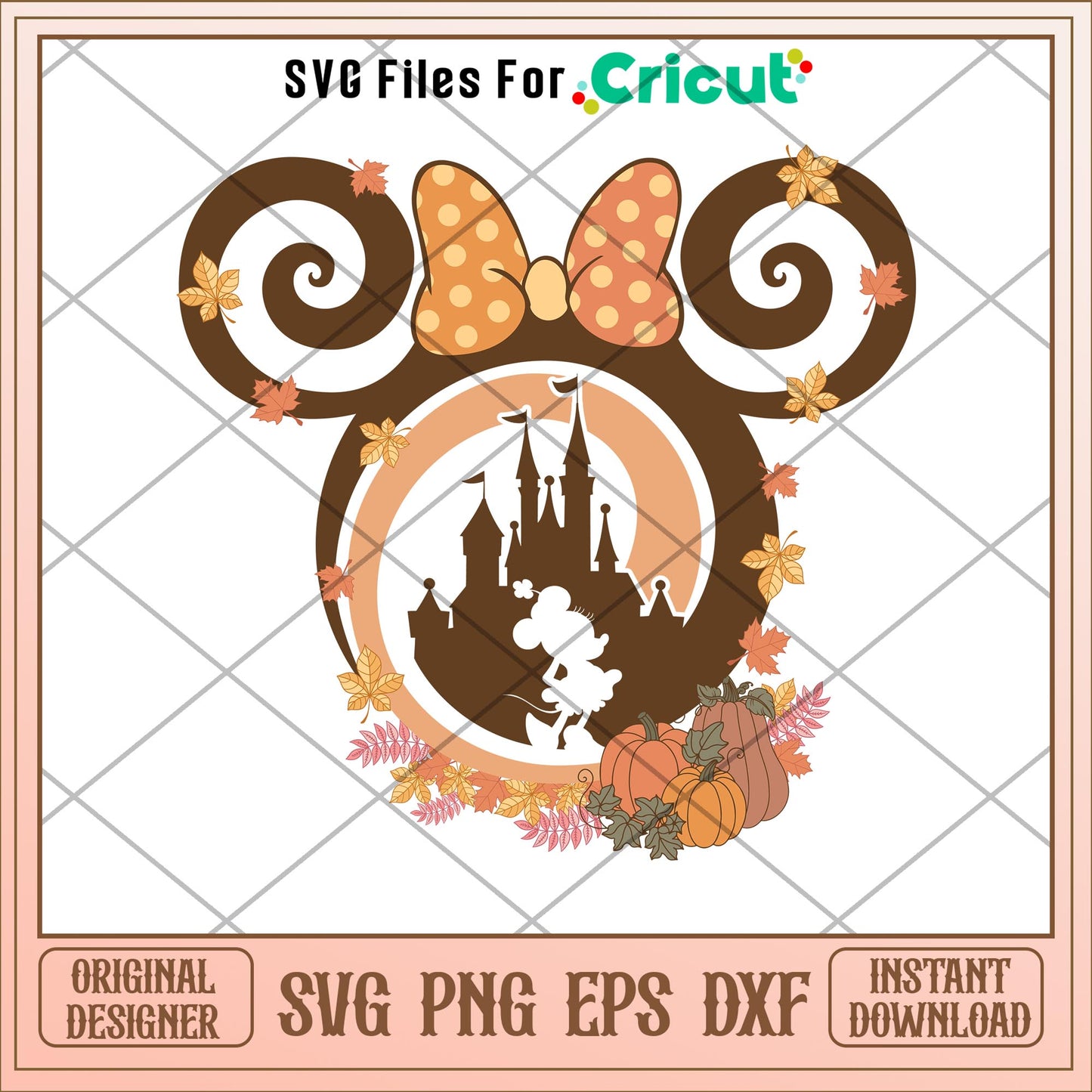 Minnie mouse autumn castle svg, minnie mouse svg, halloween svg