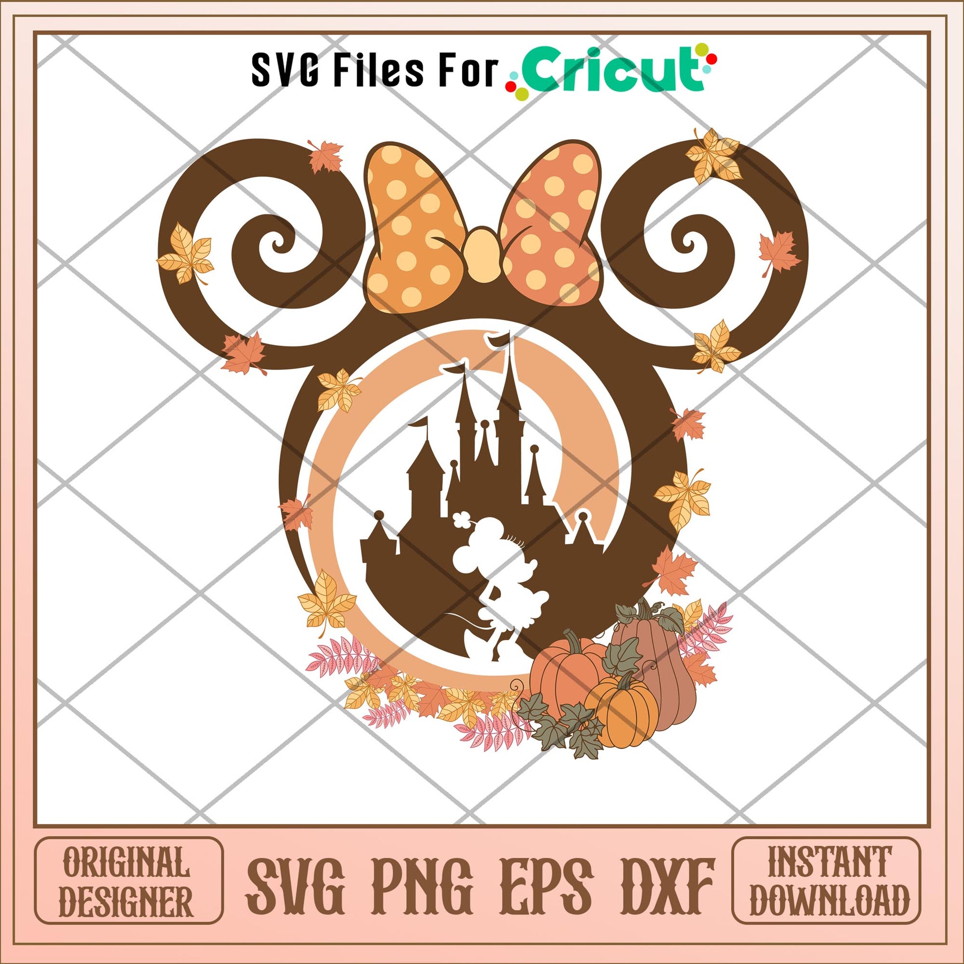 Minnie mouse autumn castle svg, minnie mouse svg, halloween svg