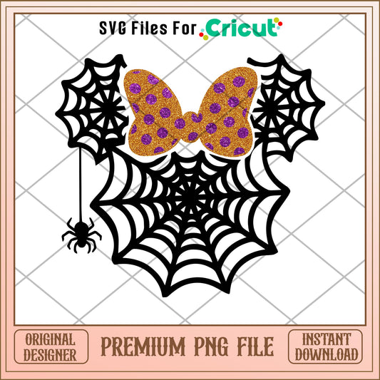 Minnie mouse black spider silk png, minnie mouse png, halloween png