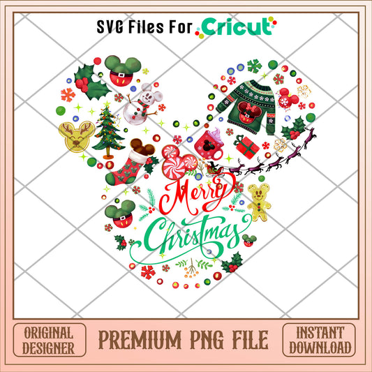 Minnie mouse head marry christmas png, mickey png, christmas png