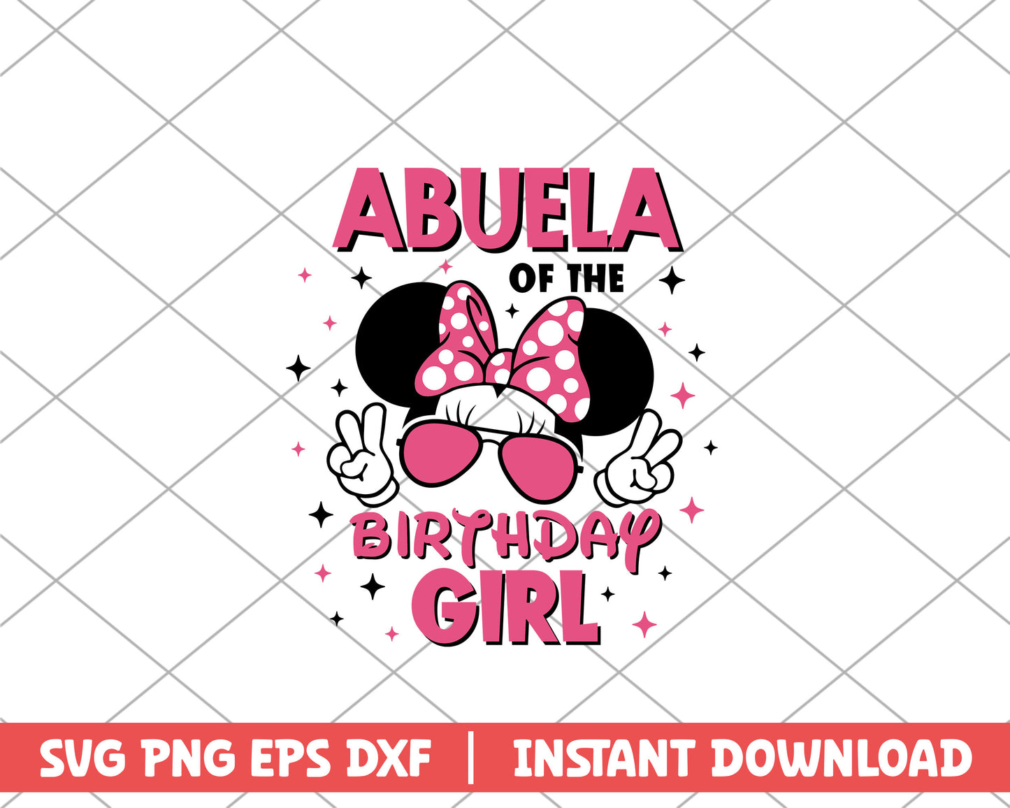 Minnie abuela of the birthday girl disney svg 