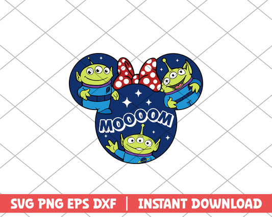 Minnie aliens moooom mothers day svg