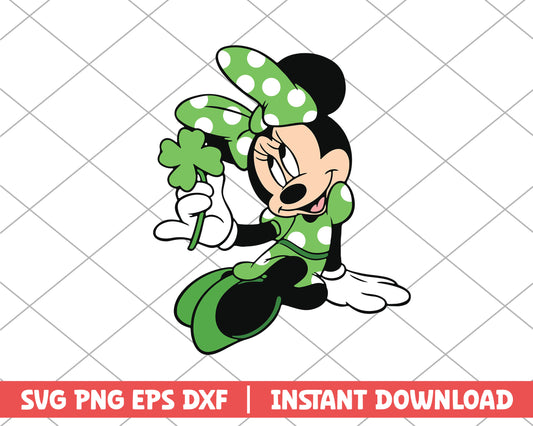 Minnie and clover st.patrick day svg 