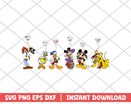 Minnie and friends pirates disney svg