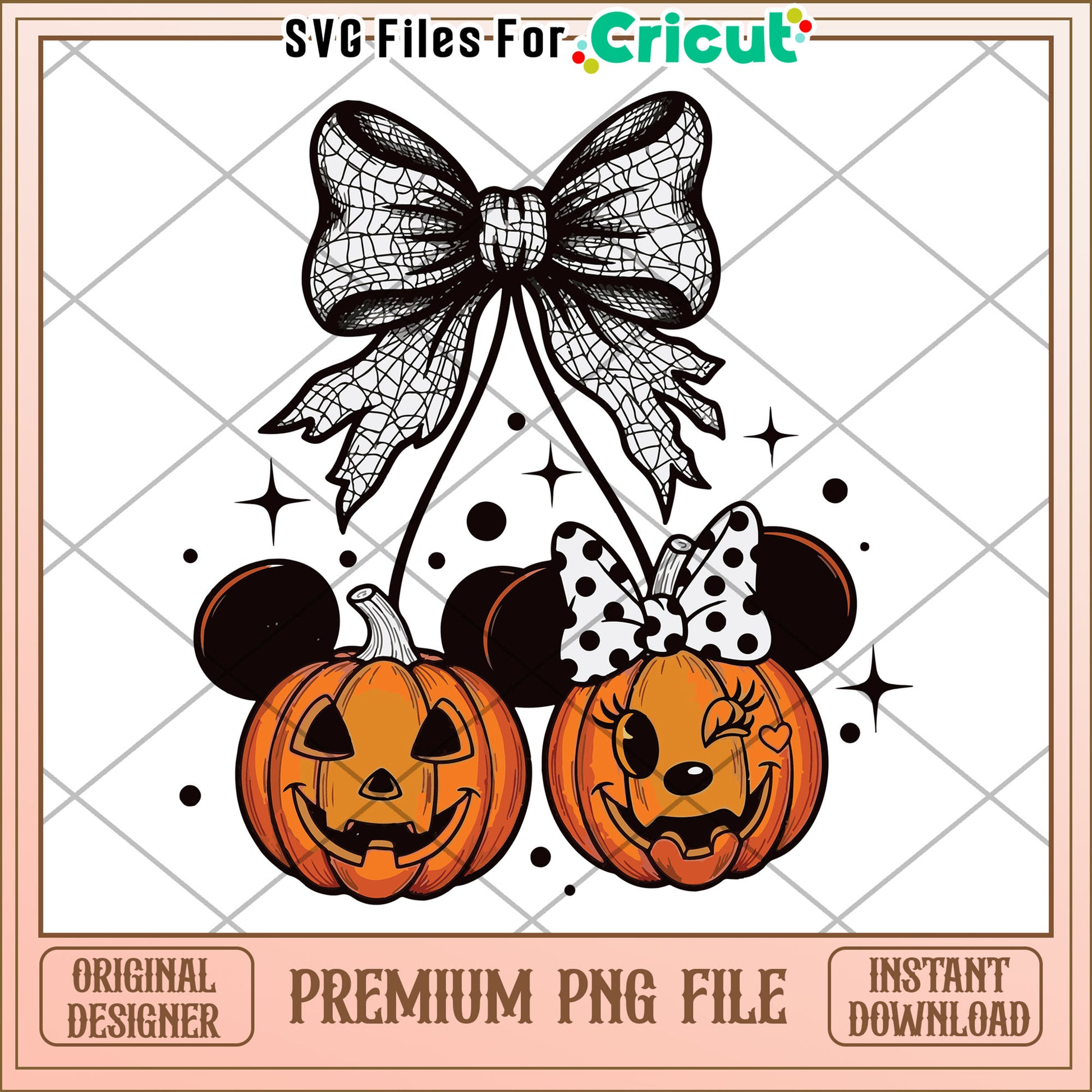 Minnie and mickey halloween cherry png, halloween png, spooky season png
