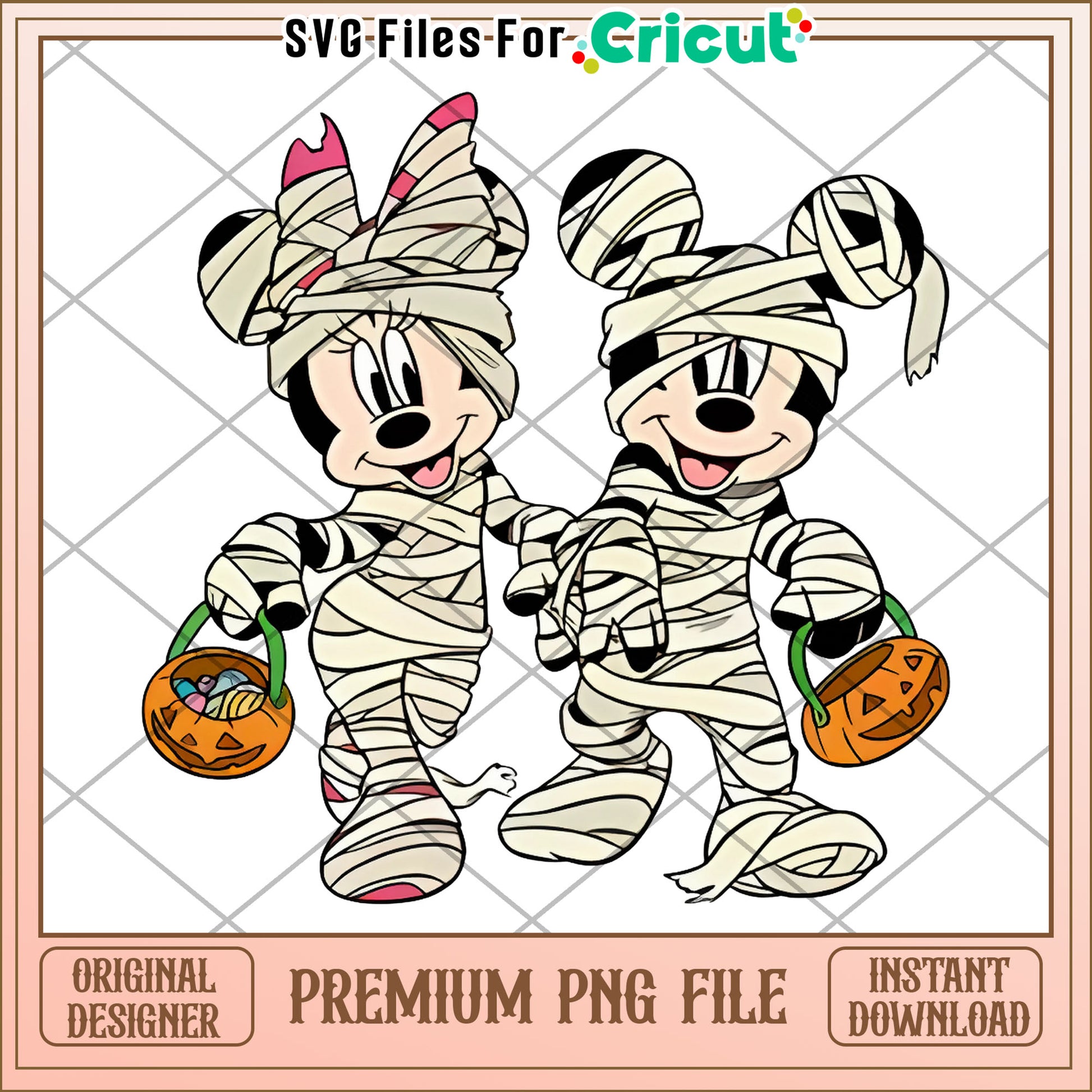 Minnie and mickey mummy png, halloween​ horror night png, scary characters png