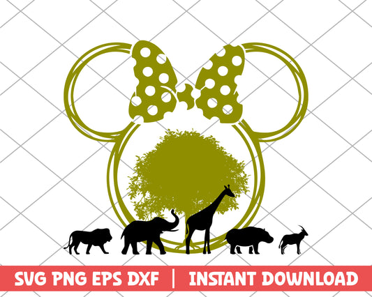 Minnie animal kingdom disney svg