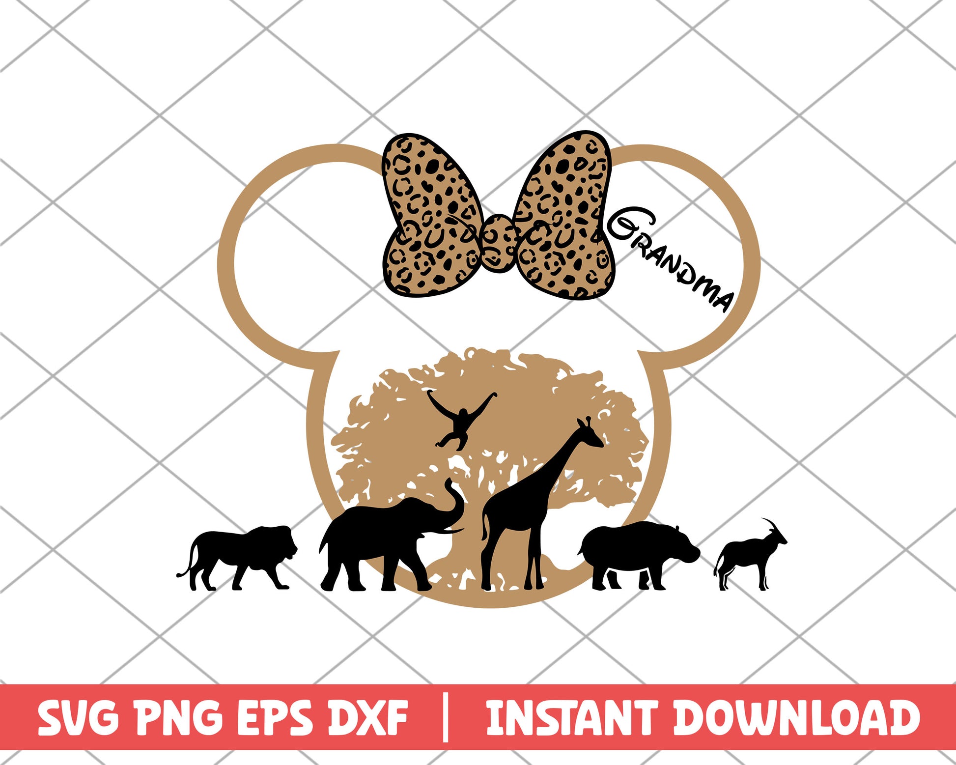 Minnie animal kingdom grandma disney svg