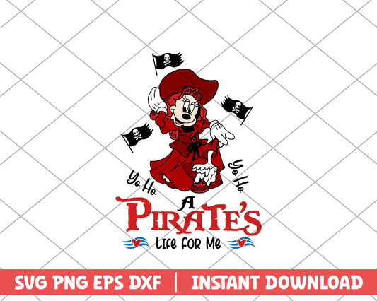 Minnie a pirate's life for me disney svg