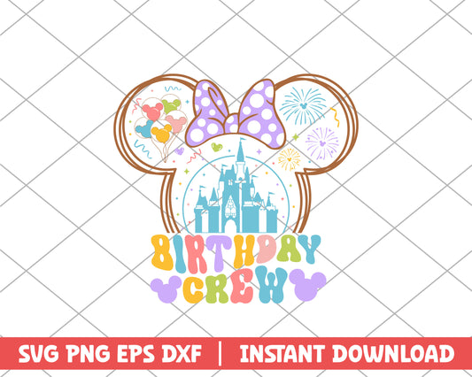 Minnie birthday crew disney svg 