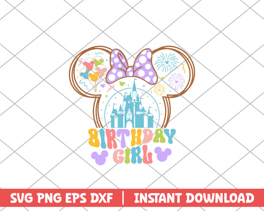 Minnie birthday girl disney svg 