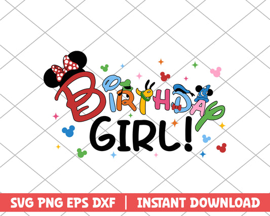 Minnie birthday girldisney svg 