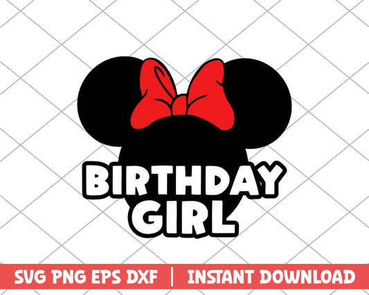 Minnie black birthday girl disney svg 