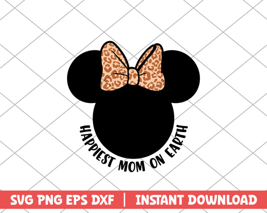 Minnie black hapiest mom on earth mothers day svg