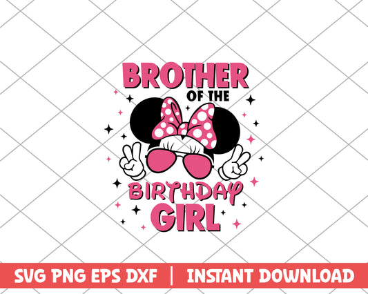 Minnie brother of the birthday girl disney svg 