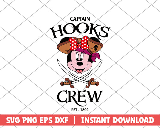 Minnie captain hooks crew disney svg