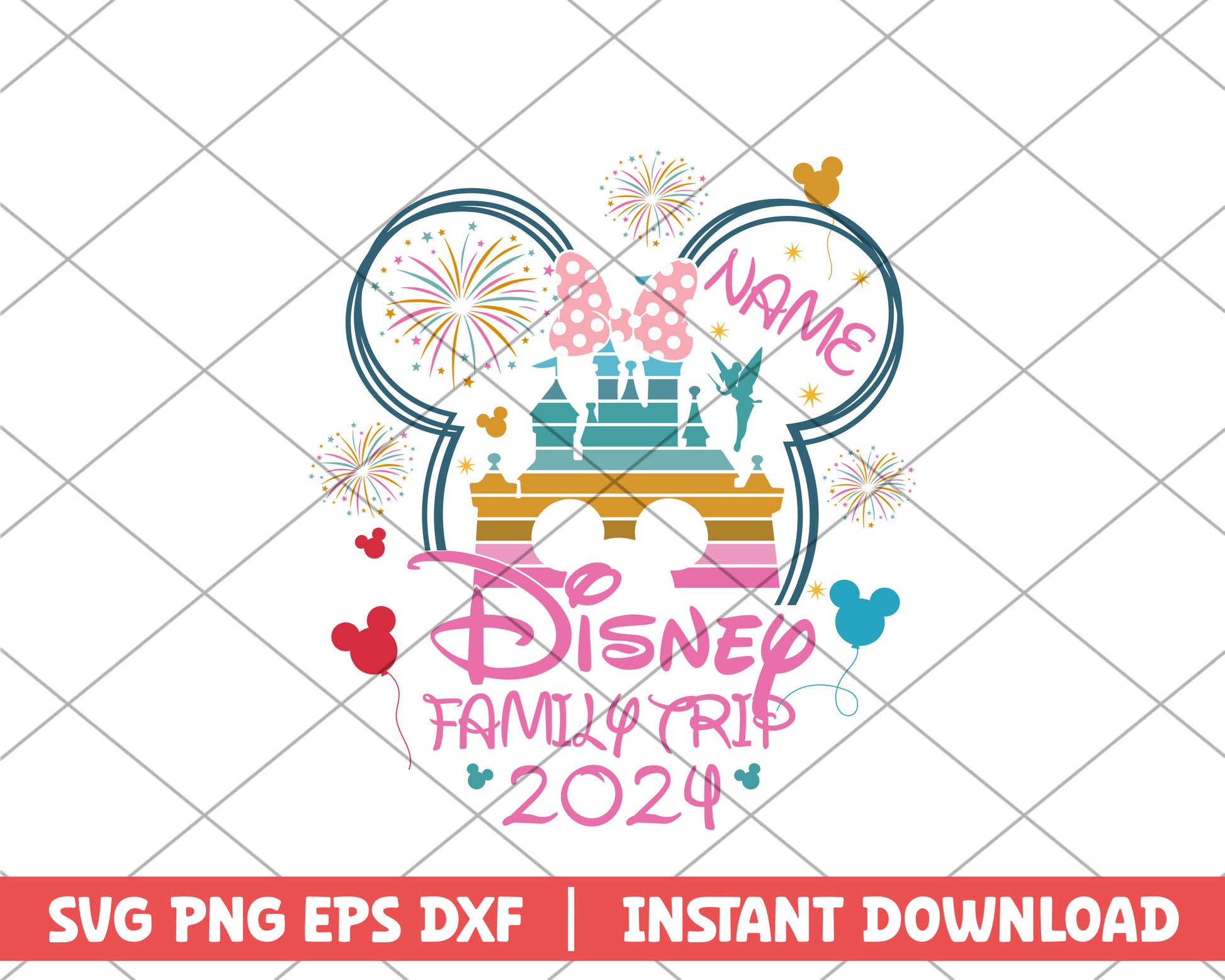 Minnie family trip 2023 name disney svg