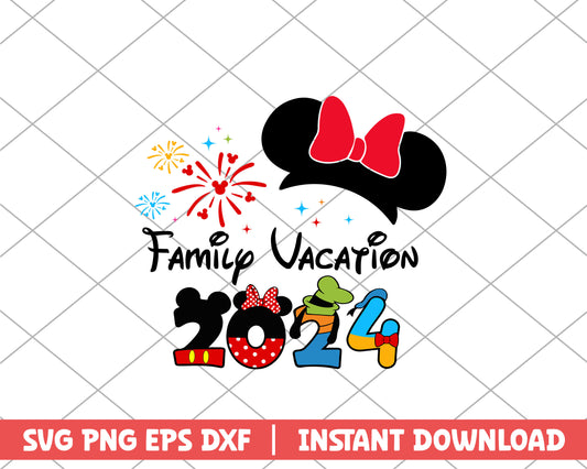 Minnie family vacation 2024 disney svg