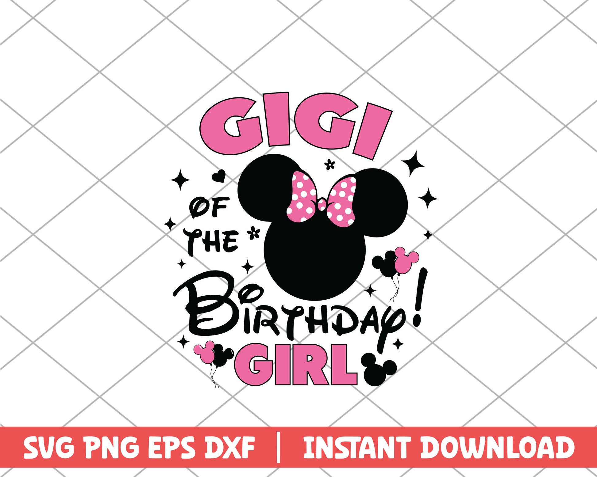 Minnie gigi of the birthday girl disney svg 