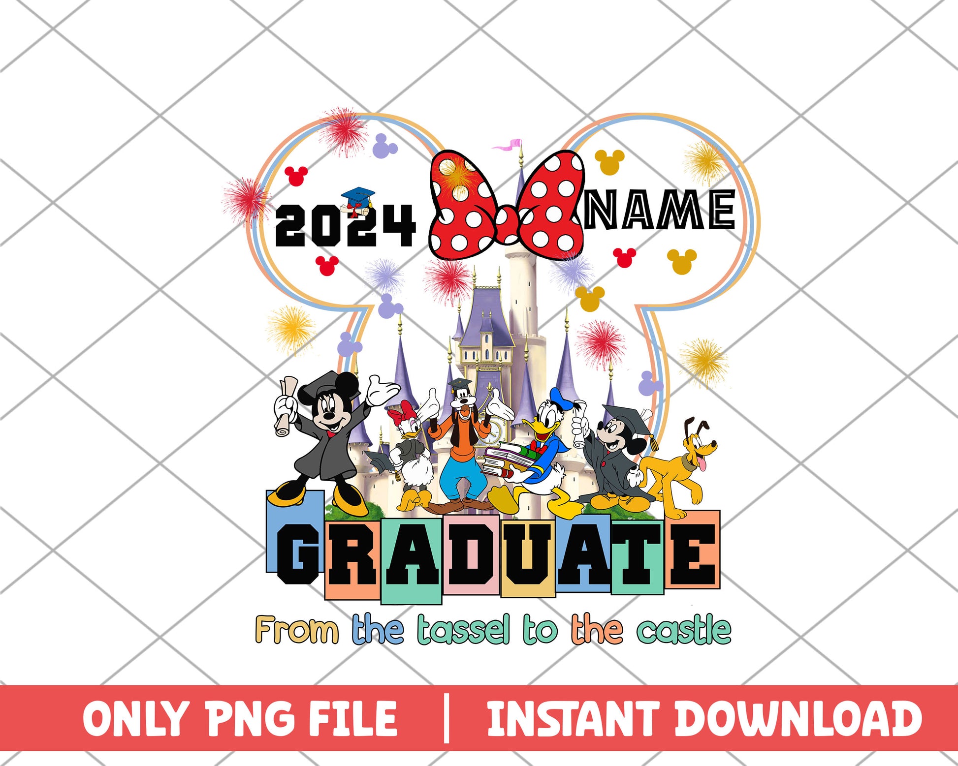Minnie graduate from the tassel to the castle name png