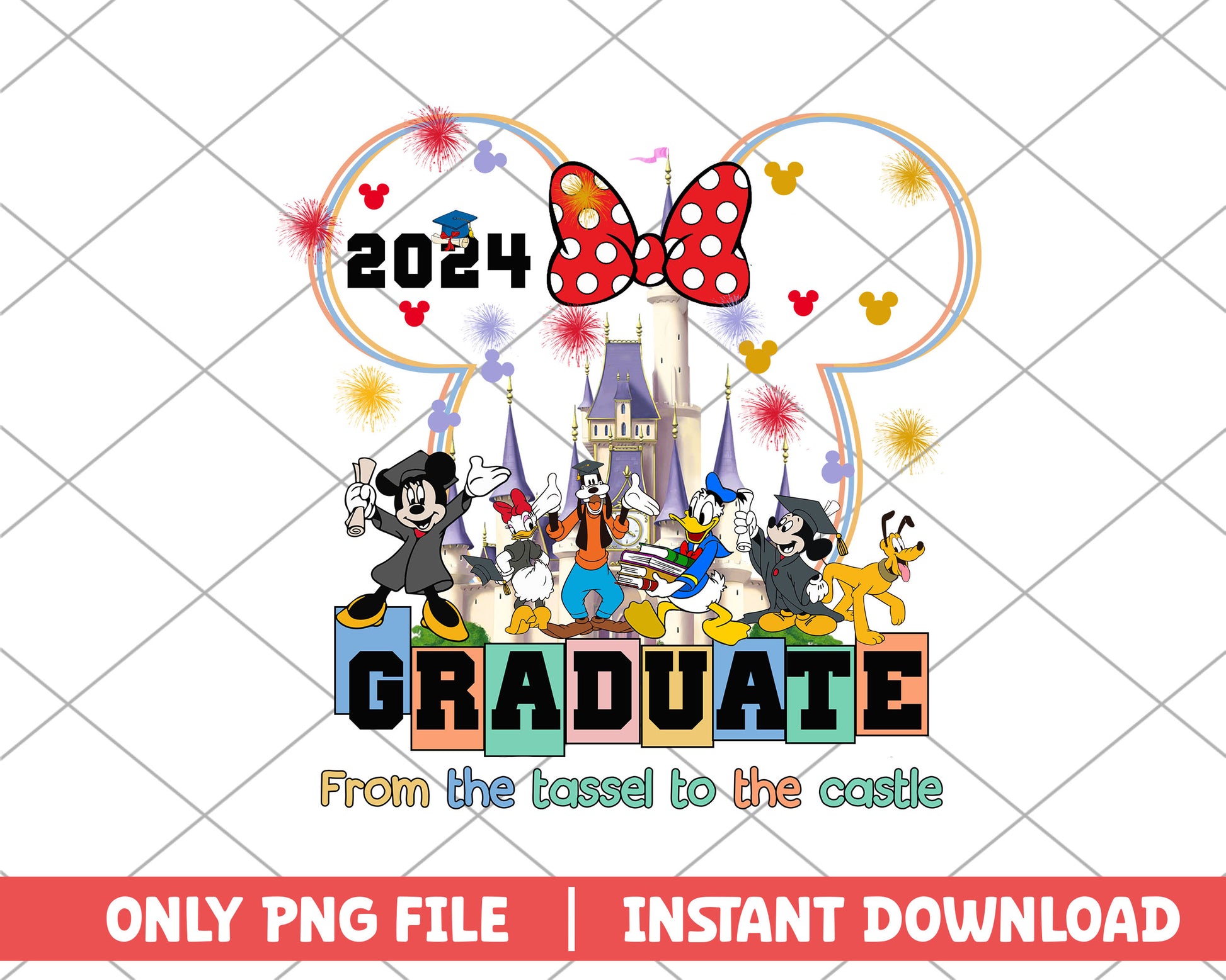 Minnie graduate from the tassel to the castle png