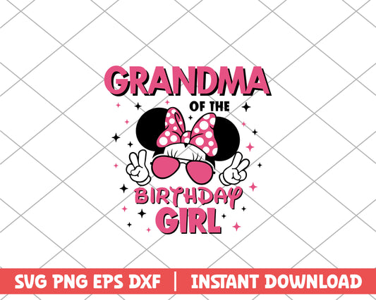 Minnie grandma of the birthday girl disney svg 