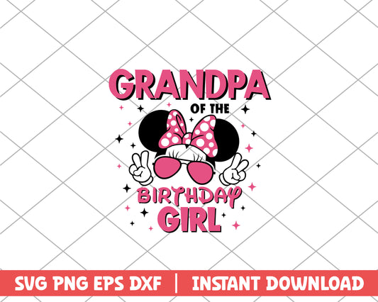 Minnie grandpa of the birthday girl disney svg 