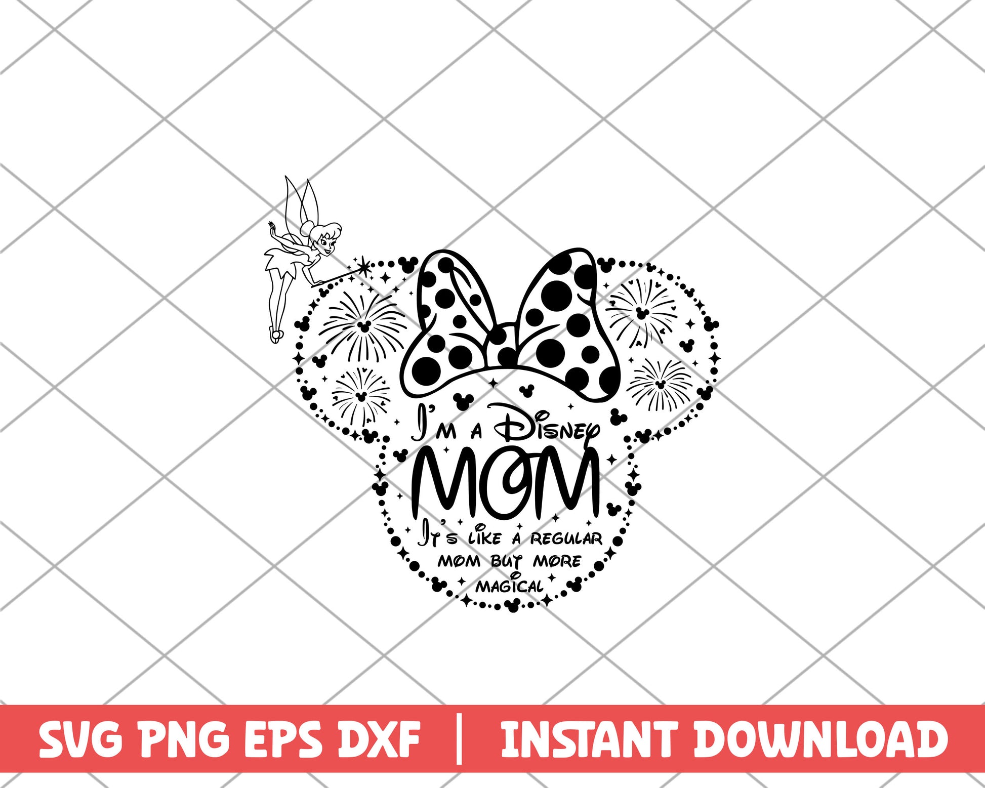 Minnie head I'm a disney mom mothers day svg 