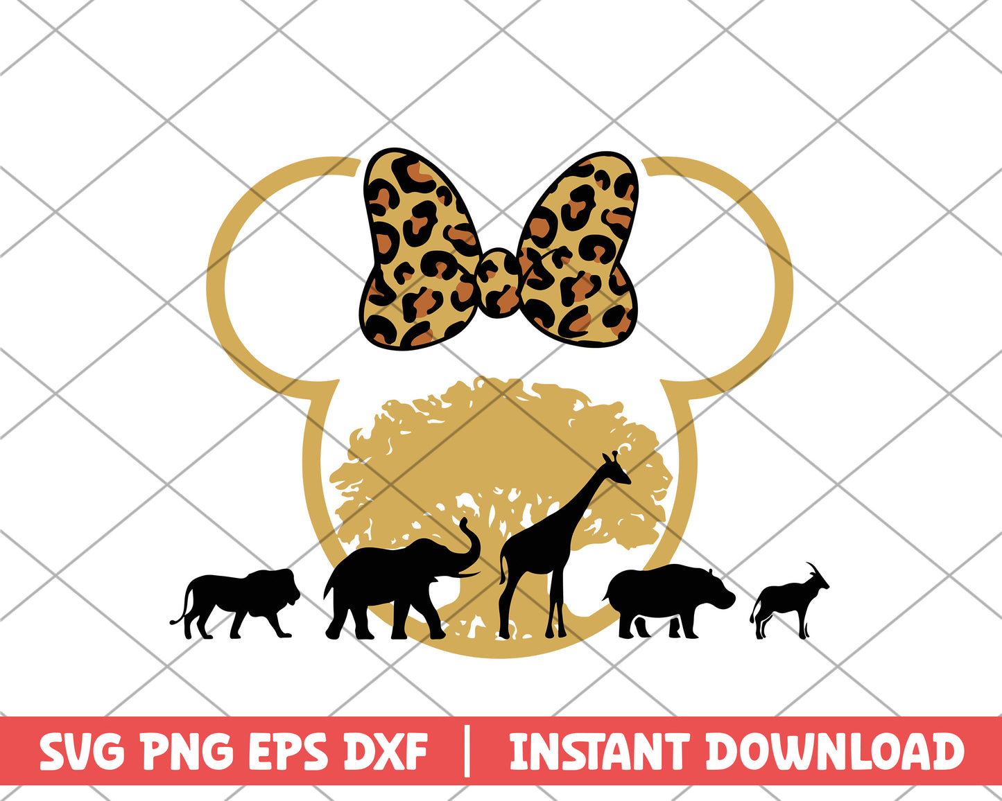 Minnie head animal kingdom disney svg