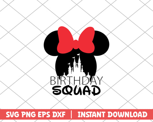 Minnie head birthday squad disney svg 