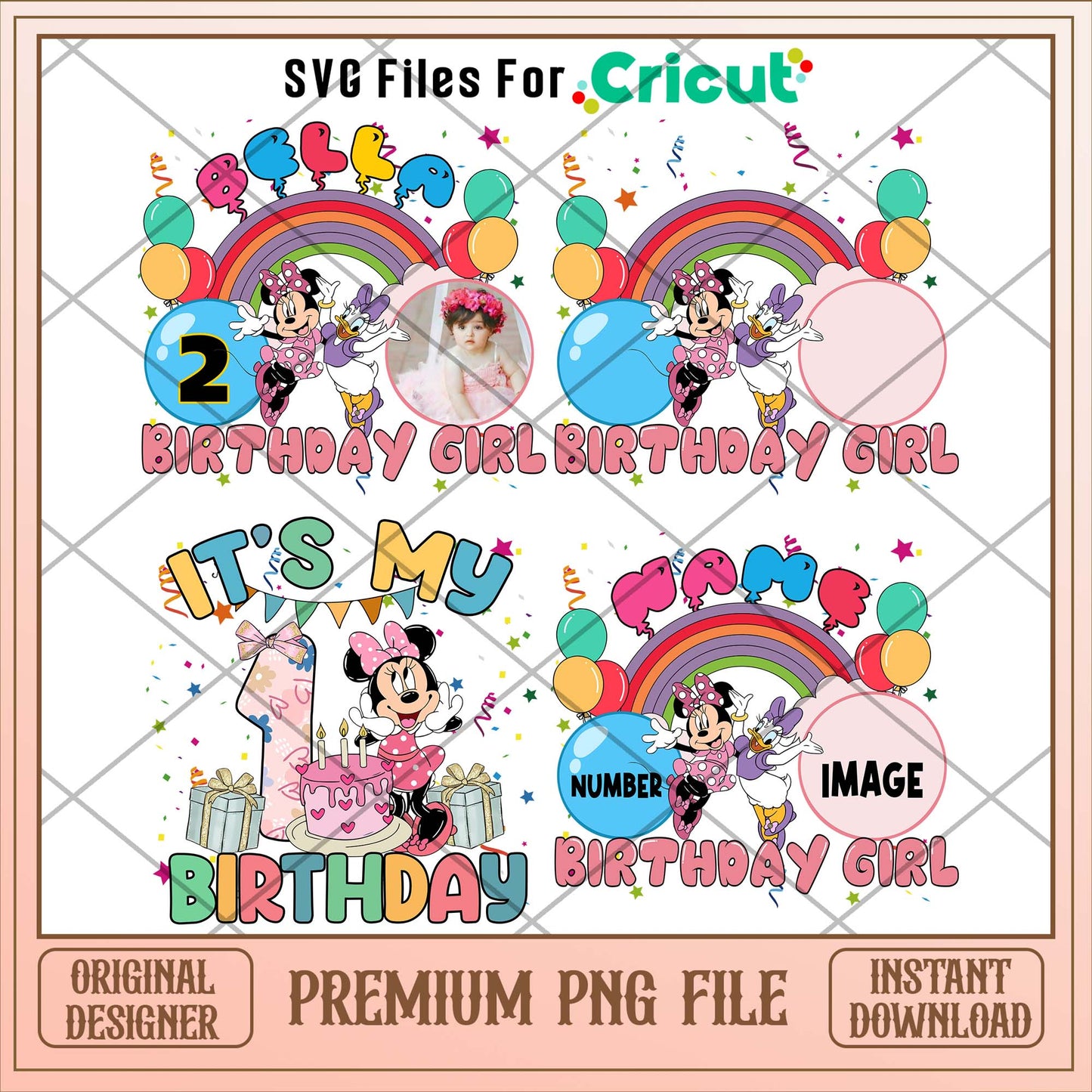 Minnie it's birthday girl png bundle