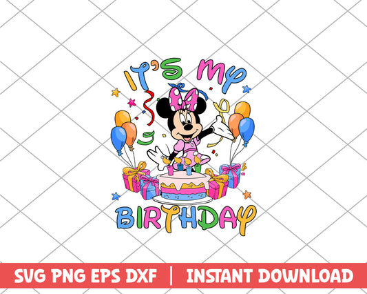 Minnie it's my birthday disney svg