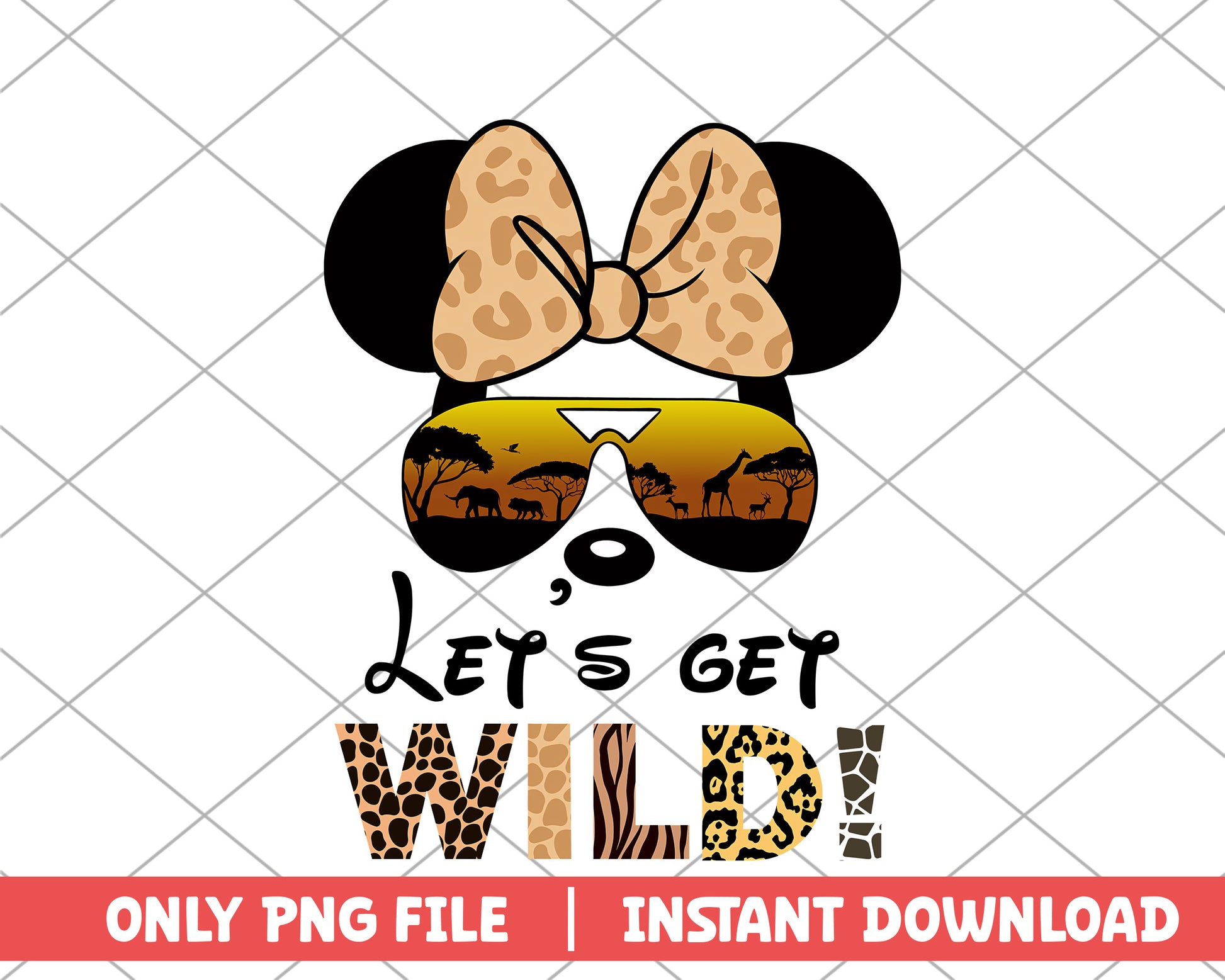 Minnie let's get wild disney png 