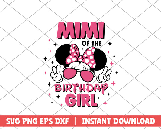 Minnie mimi of the birthday girl disney svg 