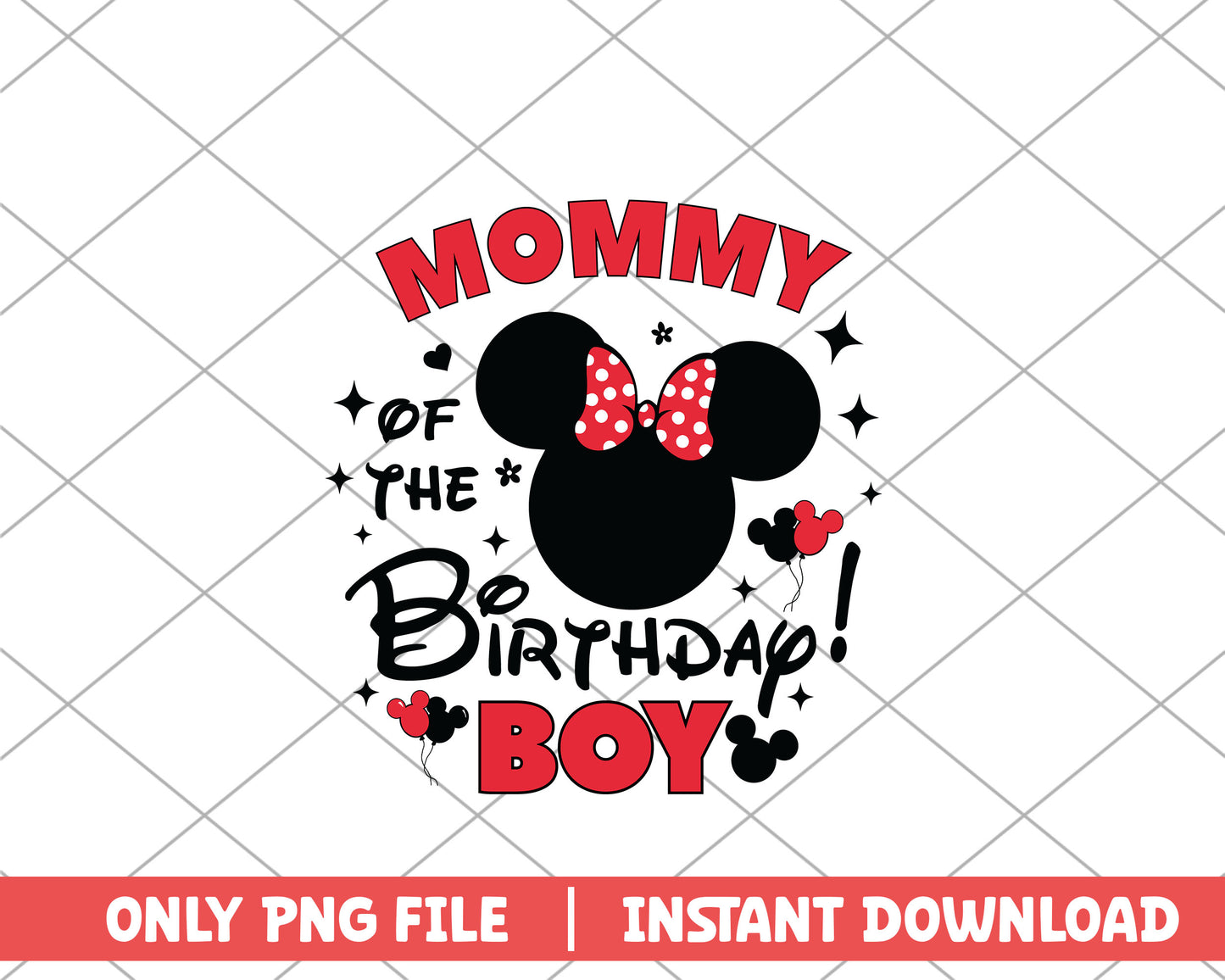 Minnie mommy of the birthday boy disney png