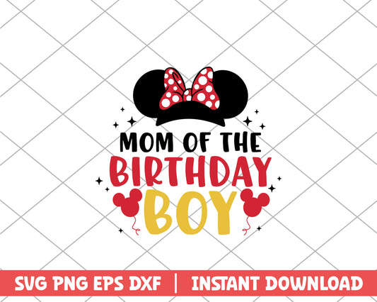 Minnie mom of the birthday boy disney svg 