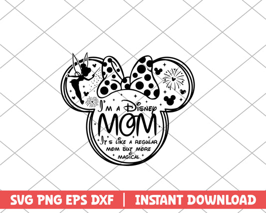 Minnie mouse I'm a disney mom mothers day svg 