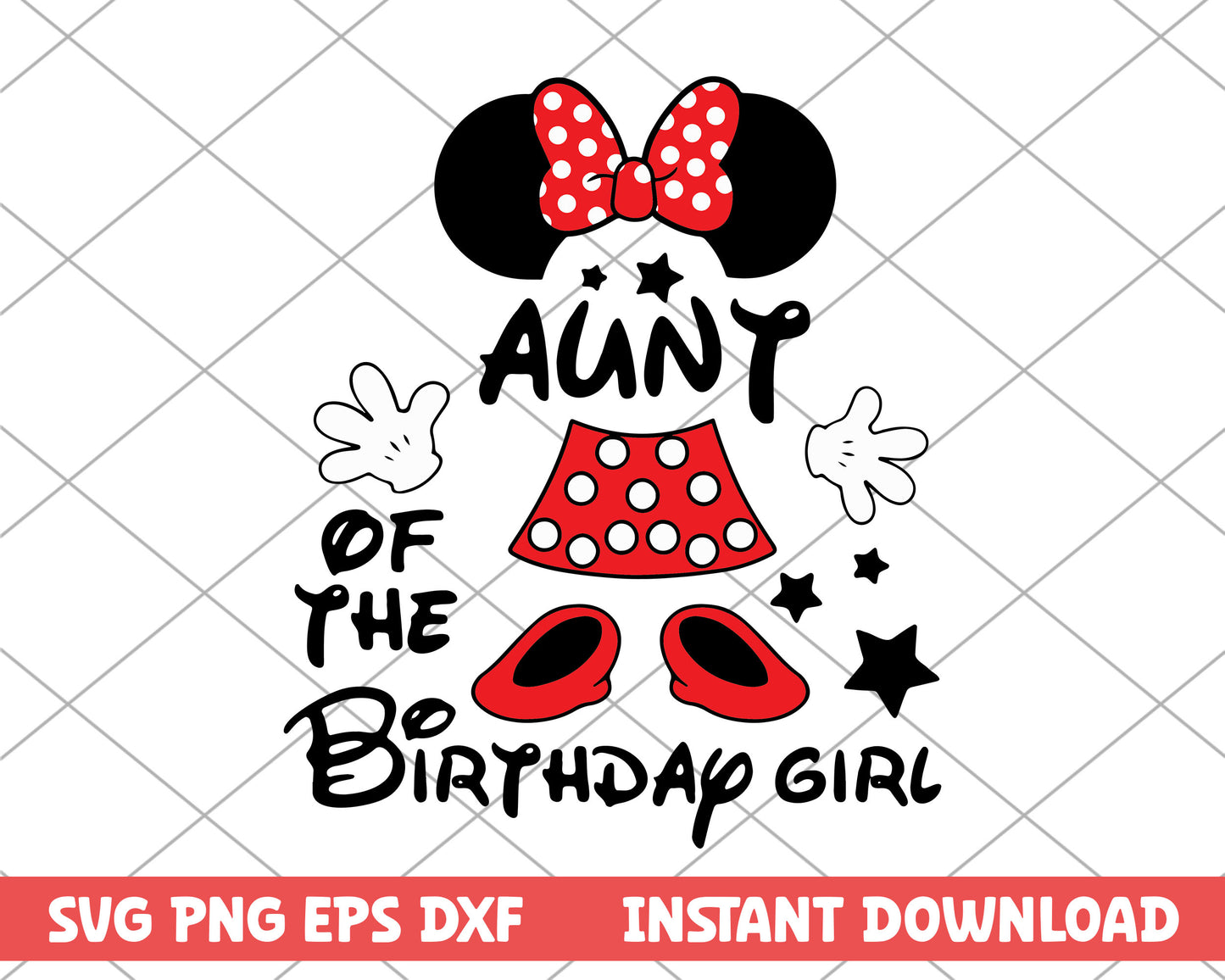 Minnie mouse aunt of the birthday girl svg 