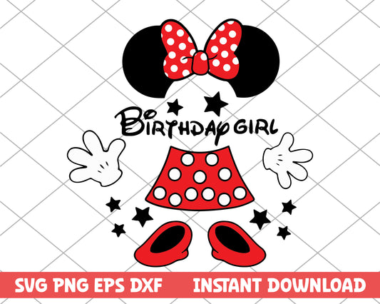 Minnie mouse  birthday girl svg 