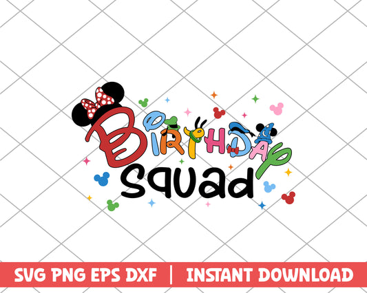 Minnie mouse birthday squad disney svg