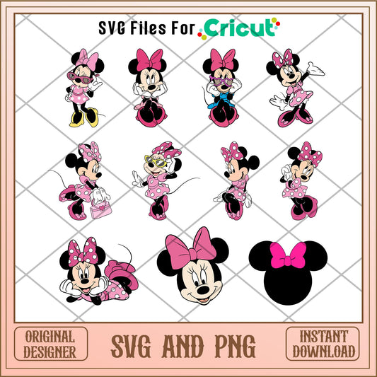 Disney Minnie mouse character svg bundle 