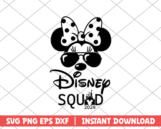 Minnie mouse disney squad 2024 disney svg