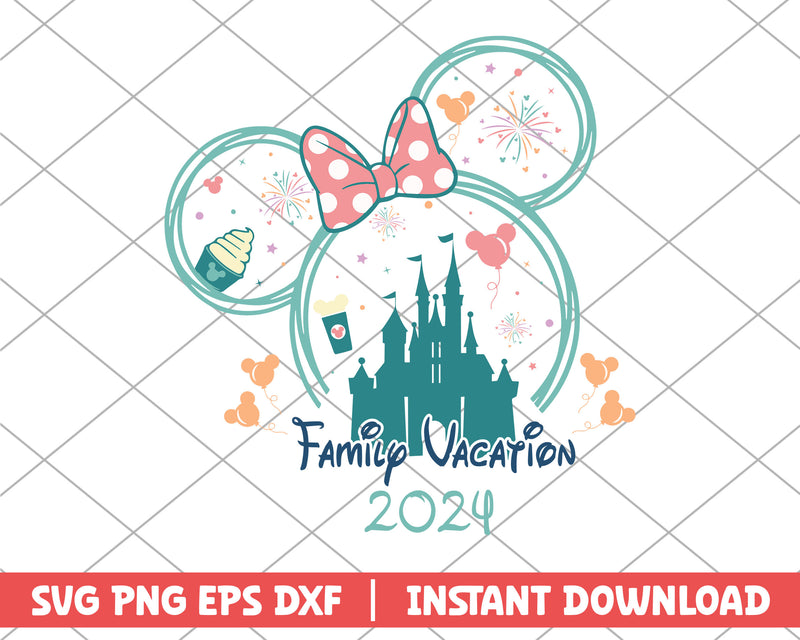 Minnie mouse family vacation disney svg