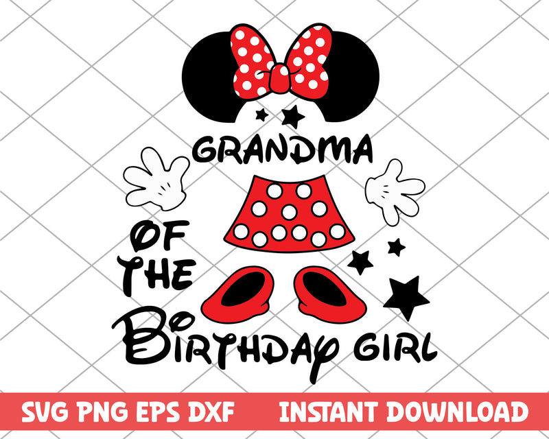 Minnie mouse grandma of the birthday girl svg 