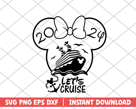 Minnie mouse let's cruise 2024 disney svg