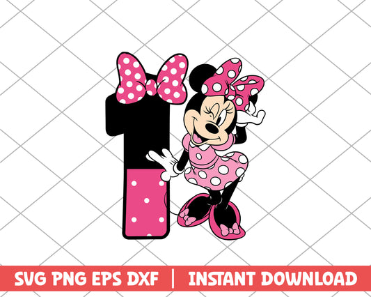 Minnie mouse one disney svg 