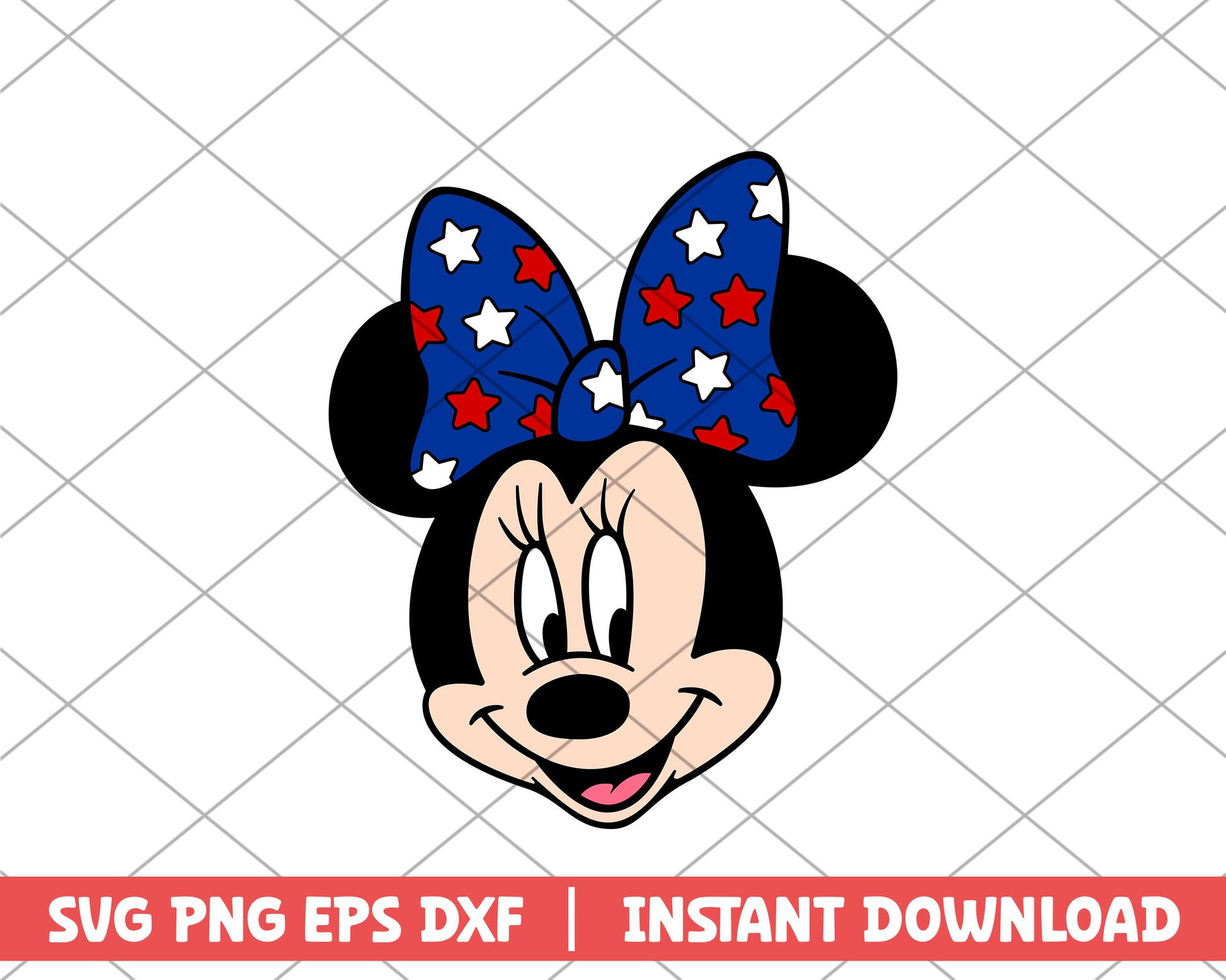 Minnie mouse patriotic cartoon svg