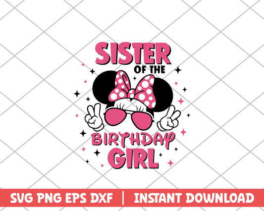 Minnie mouse sister of the birthday girl disney svg 