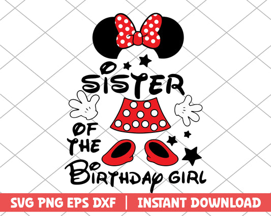 Minnie mouse sister of the birthday girl svg 