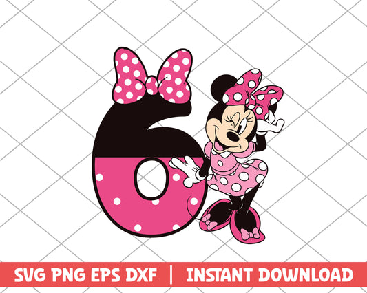 Minnie mouse six disney svg 